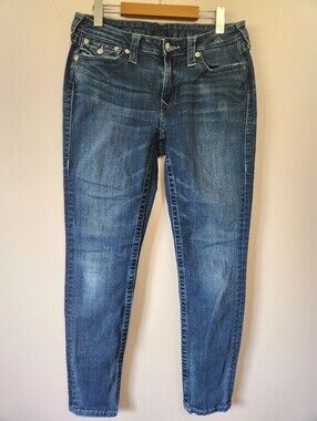 True Religion Curvy Skinny Rhinestone Flap Stud Jeans Size 30